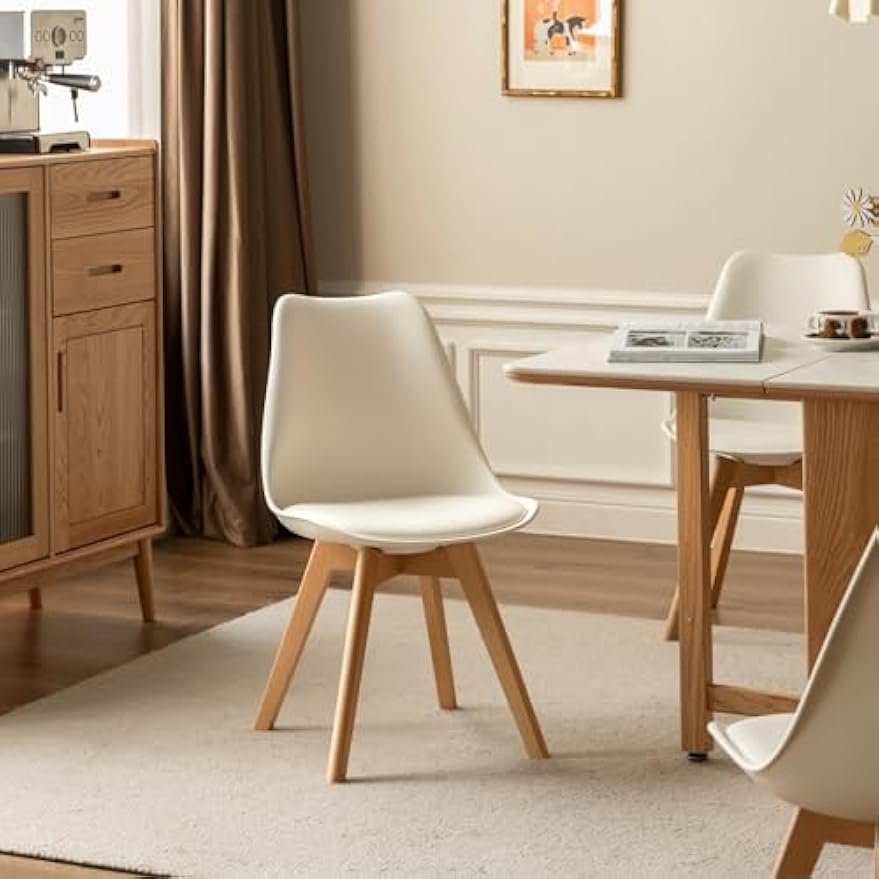 100% Solid Oak Dining Chair Natural & White Color(2PCS)