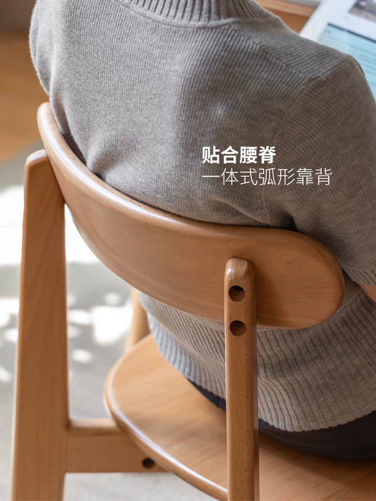 源氏木语实木餐椅现代简约餐桌椅家用原木靠背椅橡木休闲椅书桌椅