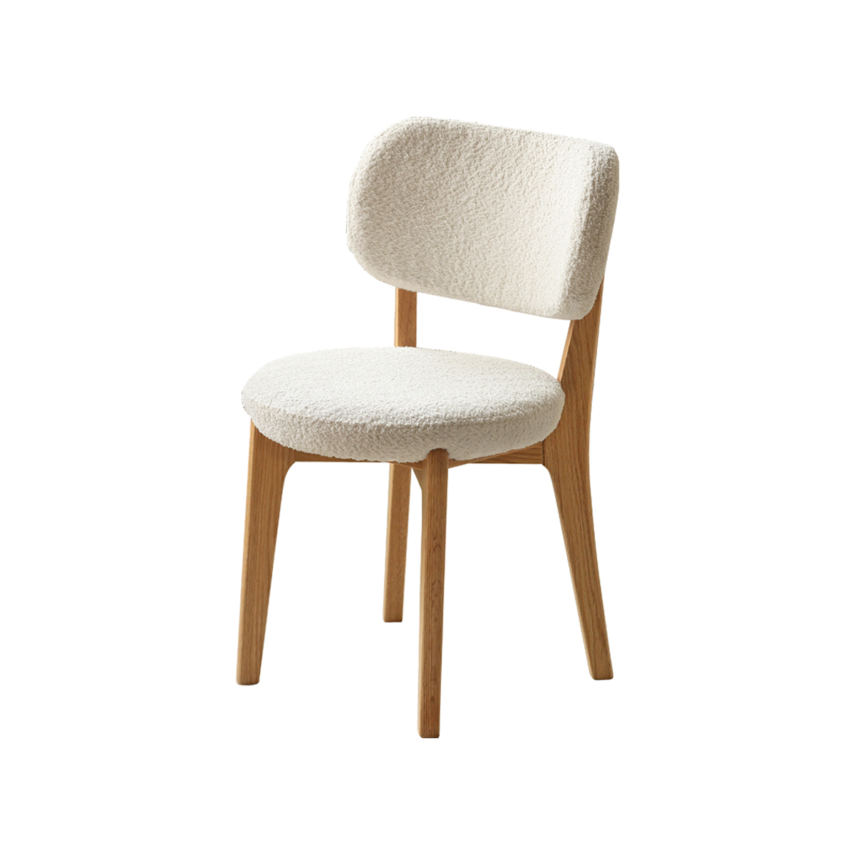 100% Solid Wood Vanity Chair With Curved Backrest (Black/Natural)