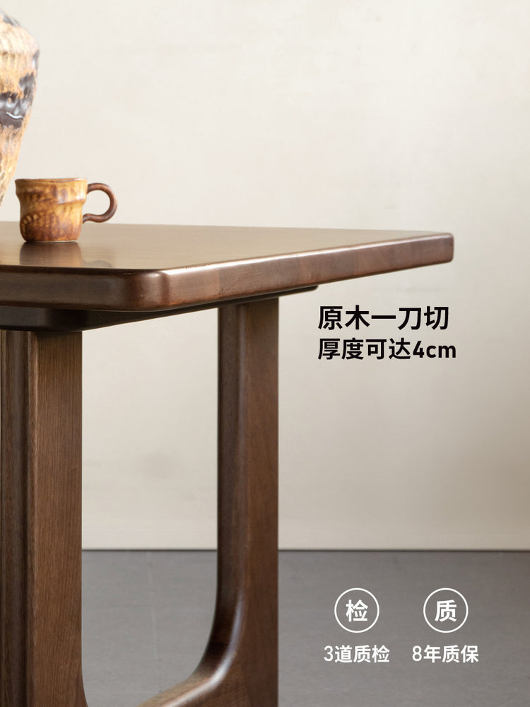 实木长餐桌餐厅厚面原木大板桌胡桃色桌子茶桌工作台