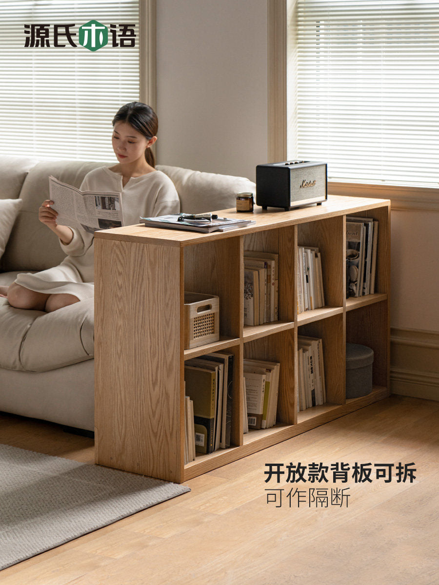 实木现代简约矮书柜储物柜组合书架落地置物架