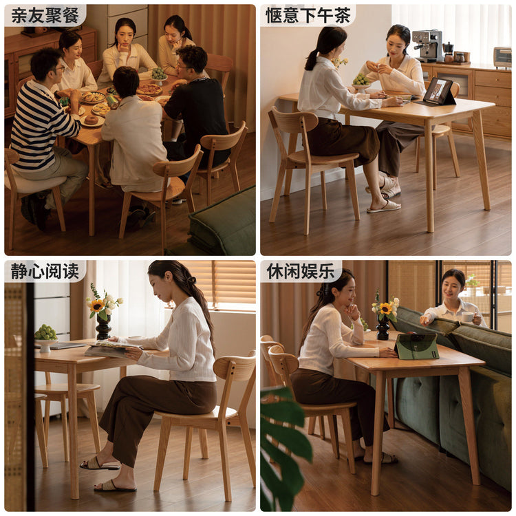 实木餐桌小户型饭桌餐厅家具北欧简约橡木桌子长方形