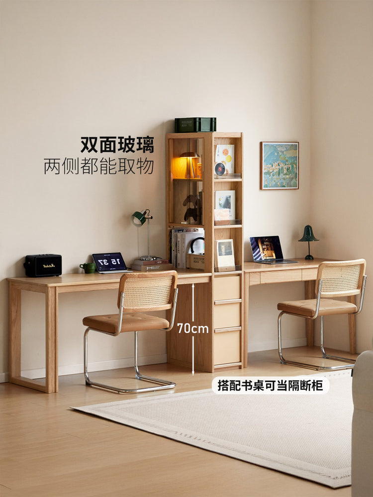 实木书桌架一体现代简约橡木电脑桌书房小户型学习桌
