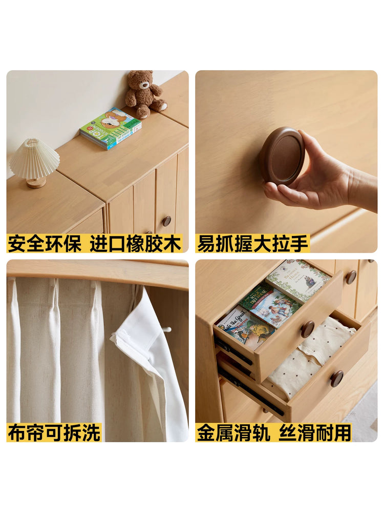 实木儿童衣柜卧室自由组合收纳储物柜子小户型床尾柜