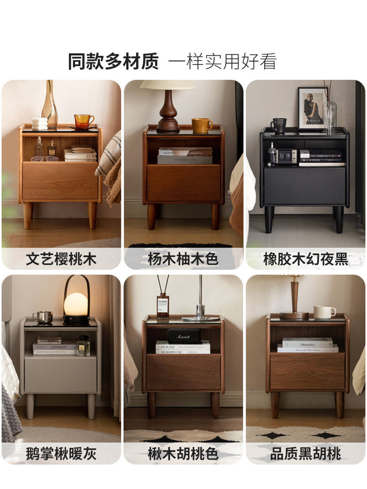 实木床头柜现代简约储物柜卧室白蜡木小柜子收纳柜
