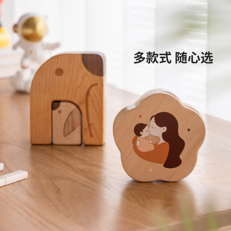 实木乳牙收纳盒儿童换掉牙齿收藏盒宝宝胎毛发初生纪念盒