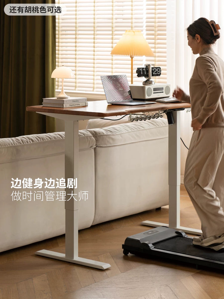 智能电动升降桌现代简约实木书桌电脑桌学习桌办公桌