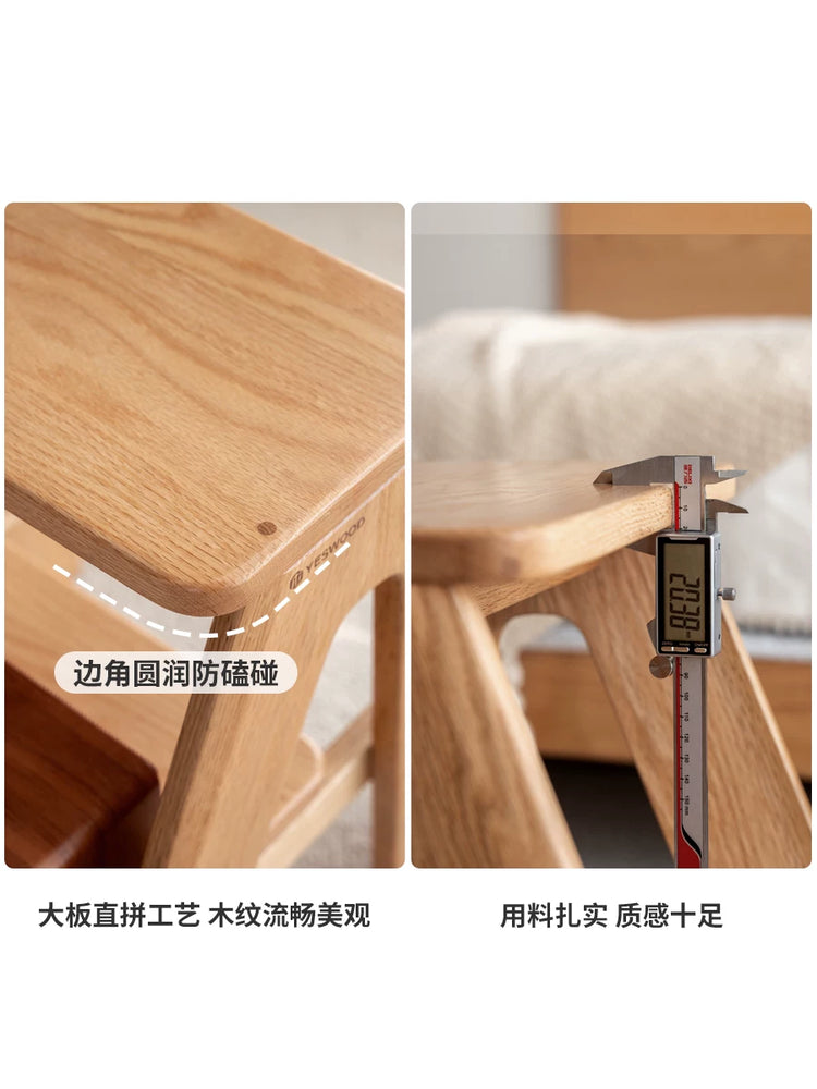 实木梯凳踏脚凳餐厅橡木吧台椅厨房凳高凳子餐凳