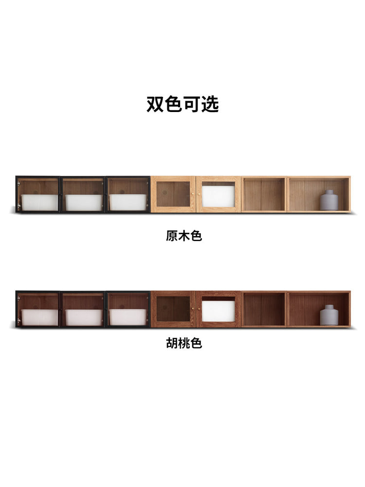 实木组合书柜顶柜储物柜大容量收纳柜格子柜加高到顶柜子