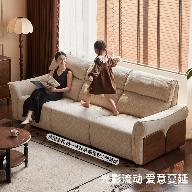现代简约黑胡桃木鲲鹏沙发客厅全拆洗布艺沙发