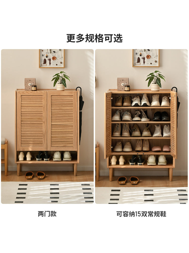 实木鞋柜客厅现代简约橡木收纳储物柜门口入户玄关柜