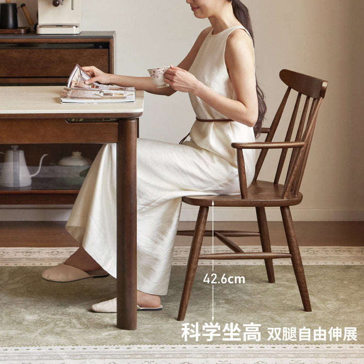 实木餐椅詹青云庞颖扶手椅餐厅椅子靠背椅橡木温莎椅