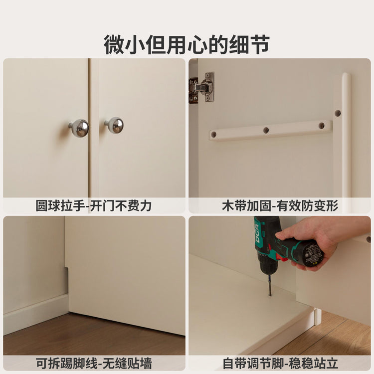 实木衣柜法式奶油风衣橱卧室对开门储物柜白色收纳柜
