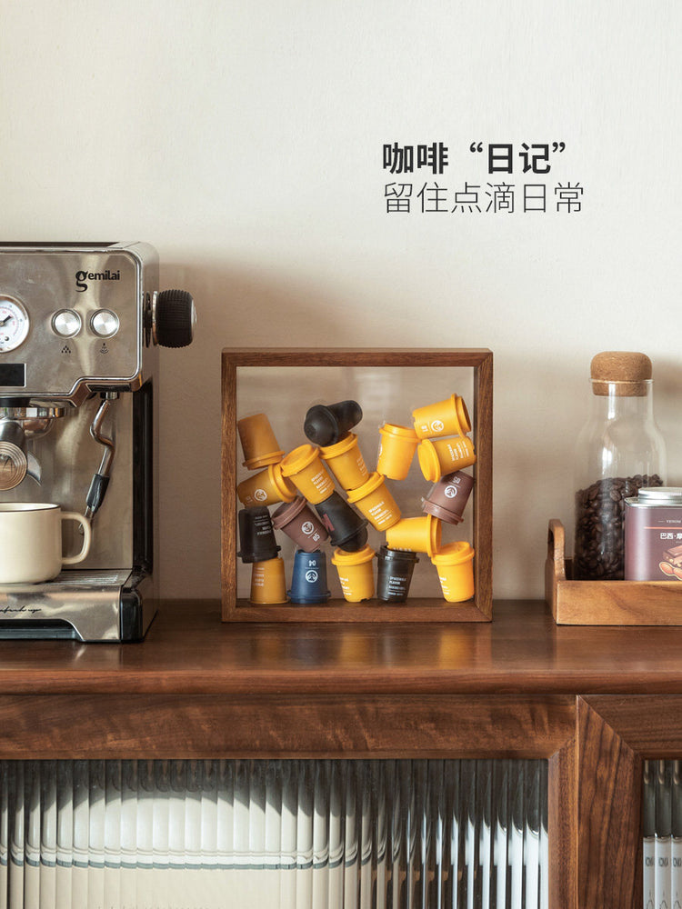实木干花相框北欧创意原木摆台简约时尚展示框中空照片框