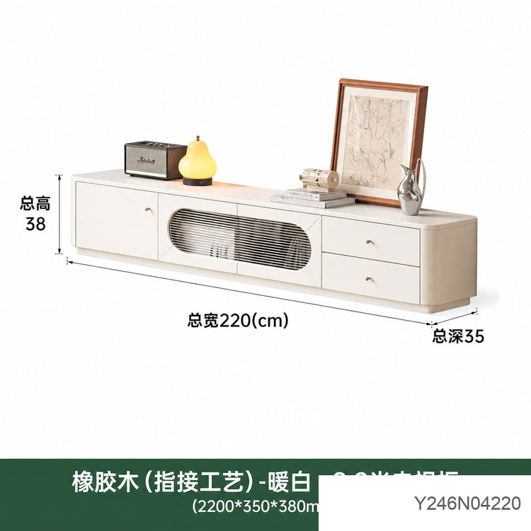 实木电视柜客厅奶油风落地矮柜小户型白色地柜储物柜