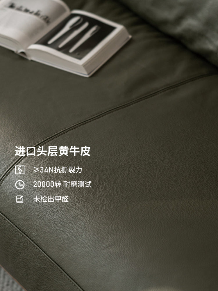 实木意式轻奢黑鲸黑胡桃沙发客厅黑色真皮沙发