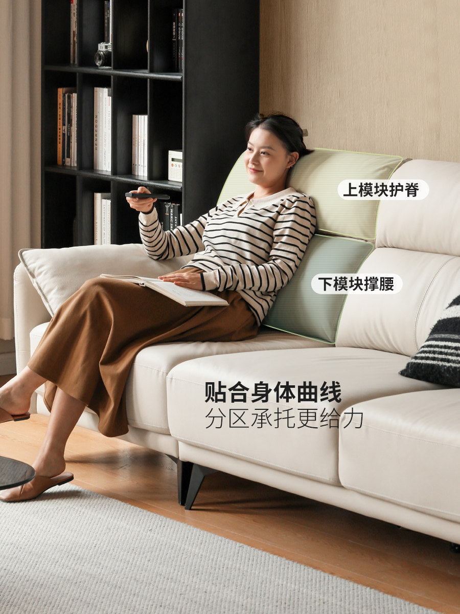 真皮沙发意式轻奢客厅头层牛皮三人位皮沙发直排沙发