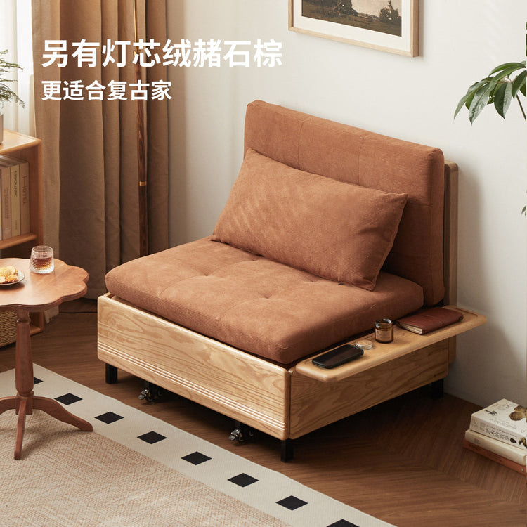 实木沙发床简约坐卧两用客厅小户型橡木折叠沙发