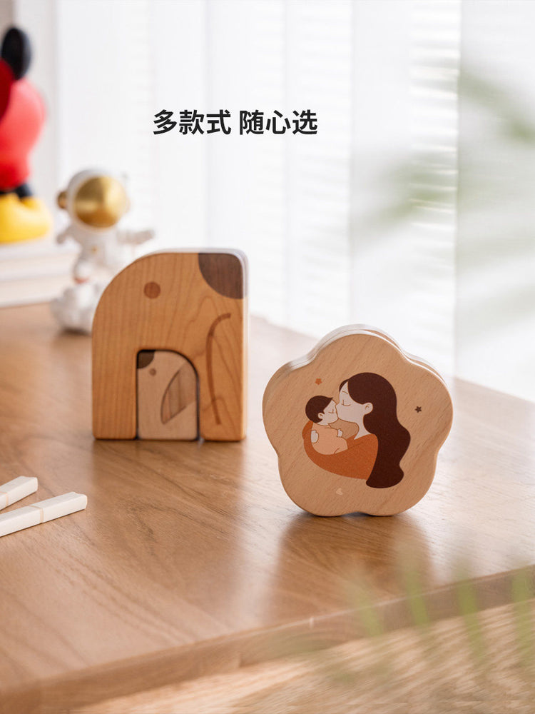 实木乳牙盒宝宝换牙收藏盒男孩女孩新生婴儿胎毛纪念盒