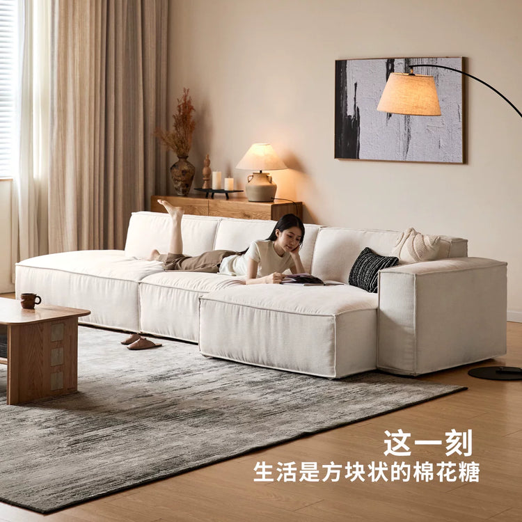 布艺沙发客厅侘寂风全拆洗模块大户型豆腐块沙发