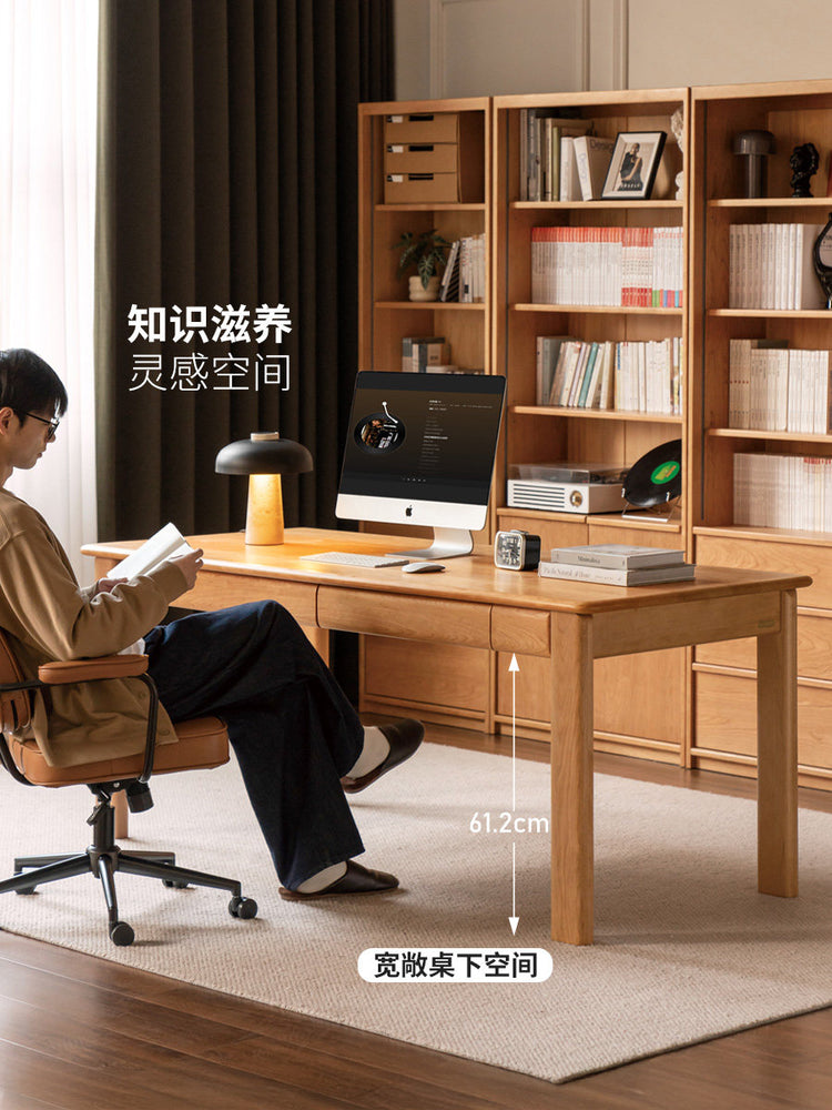 黑标实木书桌樱桃木书房办公桌电脑桌大尺寸工作台