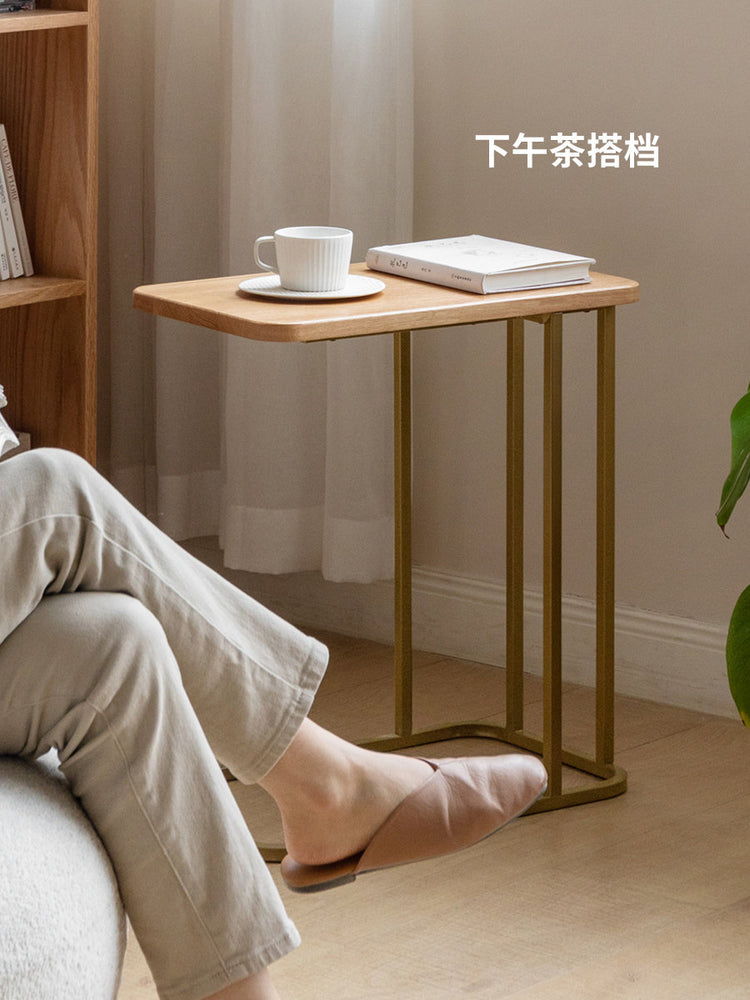 实木小茶几沙发边几北欧橡木铁艺边桌小户型卧室床头柜