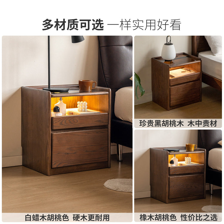 实木床头柜现代简约储物柜卧室床边柜子白蜡木收纳柜