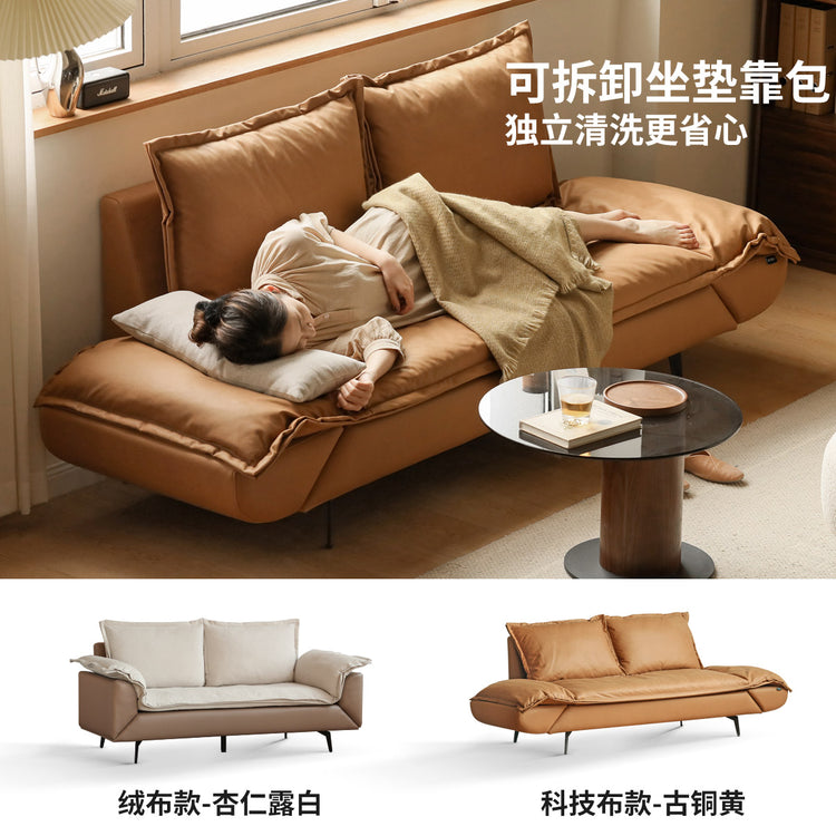 布艺沙发现代简约小户型科技布客厅旋转直排沙发