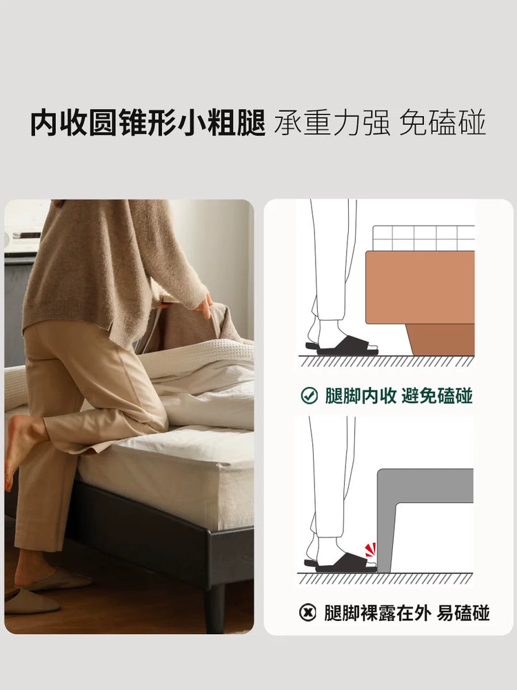 实木床现代简约温莎床小户型卧室1米2床橡木黑色1米8大床