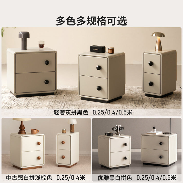 实木床头柜现代简约储物柜卧室床边灰色边几收纳柜