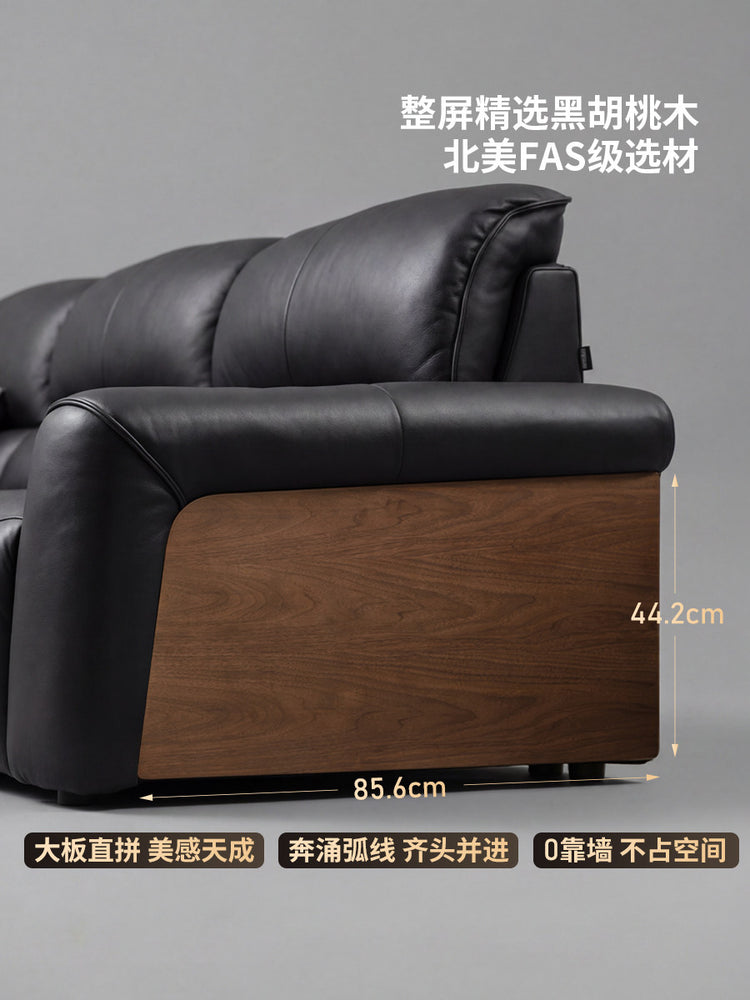真皮功能客厅黑标双按摩翻倒几零靠墙全青皮电动沙发
