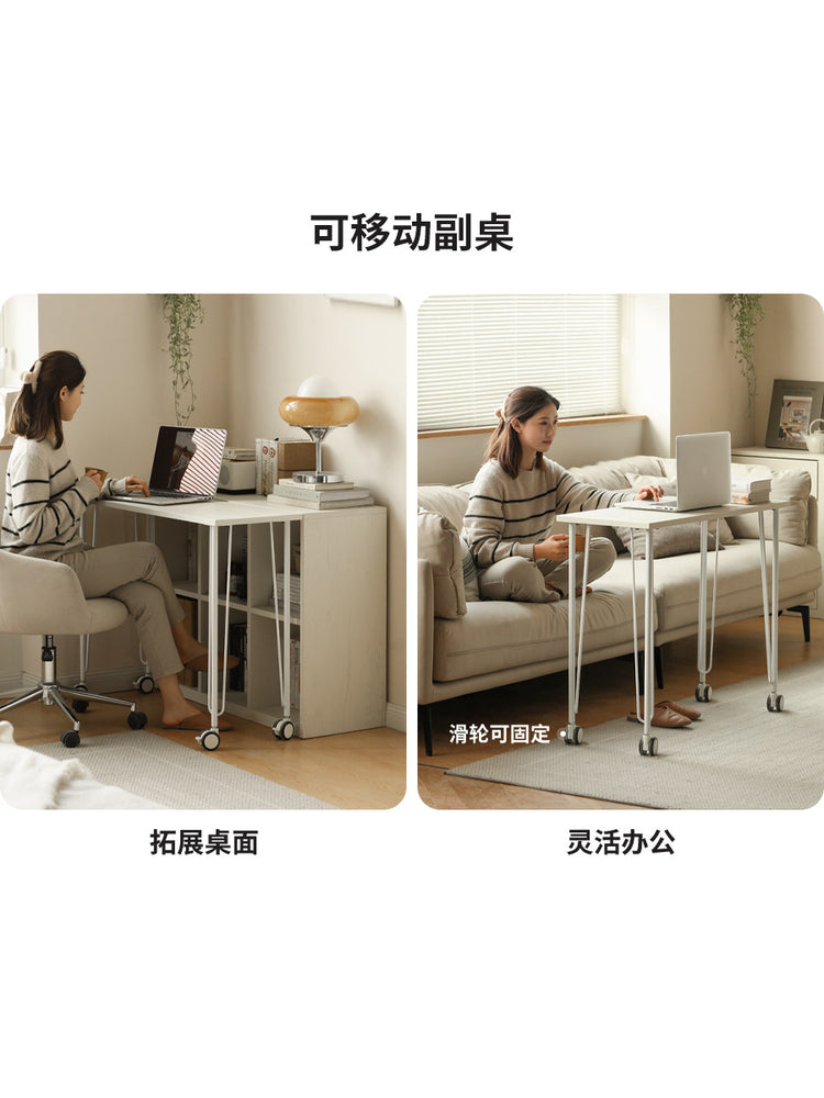 实木书柜奶油风置物架现代简约白色展示柜自由组合收纳柜