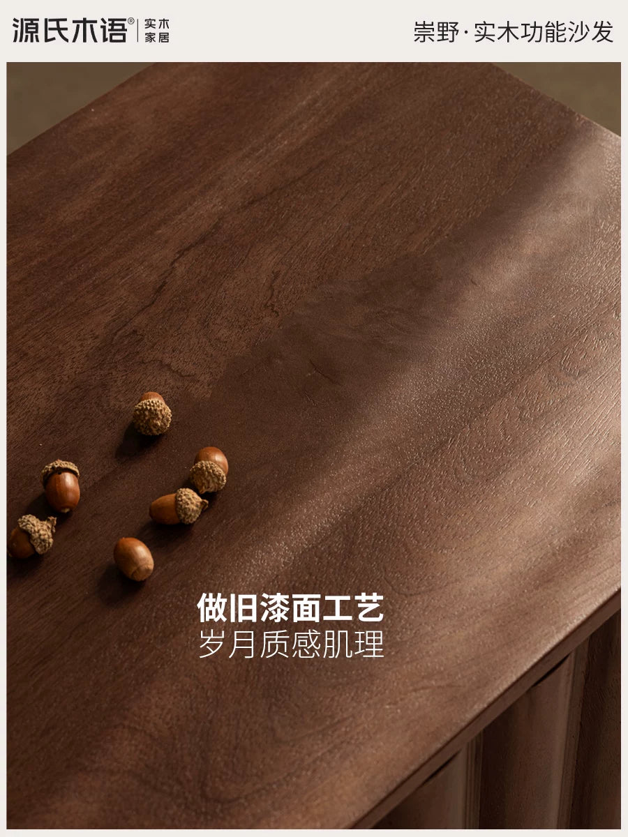 实木餐边柜餐厅侘寂风储物柜客厅玄关柜多功能收纳柜