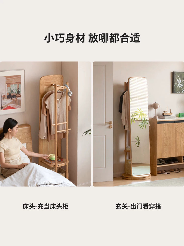 实木穿衣镜北欧家用落地镜全身镜现代简约卧室衣帽架镜子