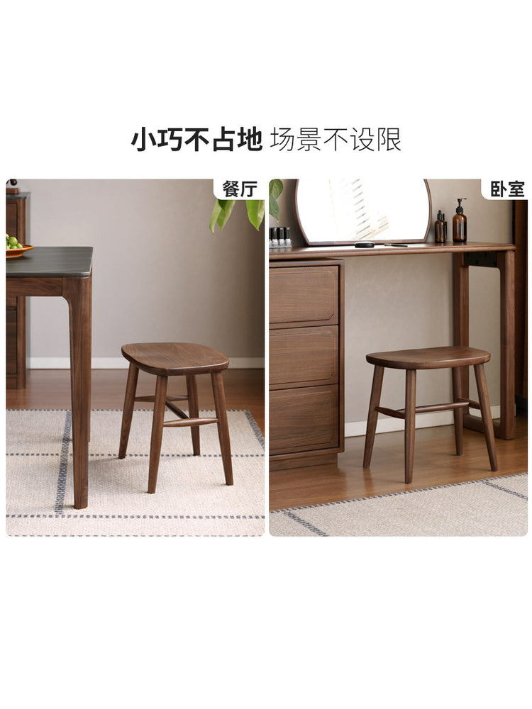 实木餐厅黑胡桃木餐凳原木简约化妆凳休闲凳子