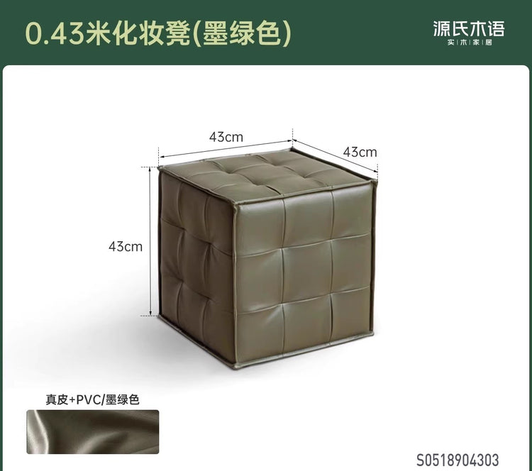 真皮化妆凳卧室梳妆凳客厅现代简约脚凳门口换鞋凳