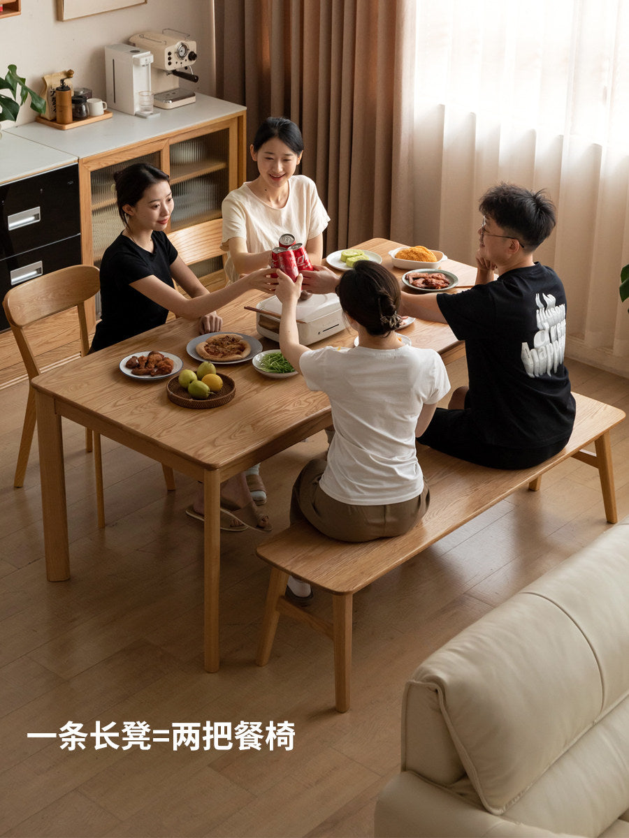 实木长条凳餐厅现代简约加宽餐凳橡木床尾凳休闲凳子