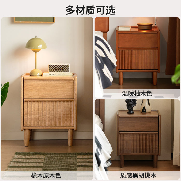 实木床头柜现代简约收纳柜卧室床边橡木柜子储物柜