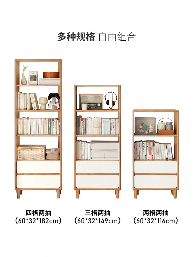 实木书柜现代简约客厅展示柜小户型组合柜靠墙收纳柜