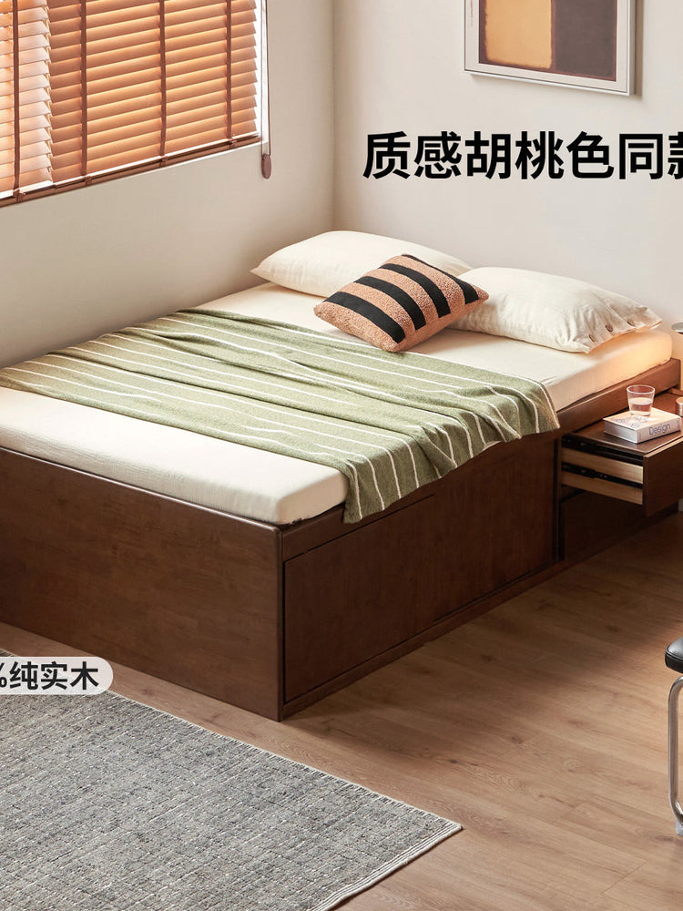 实木床现代简约储物床卧室小户型箱体床多功能榻榻米