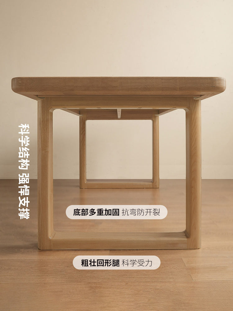 全实木餐桌白蜡木餐厅大板桌现代简约办公桌吃饭桌子
