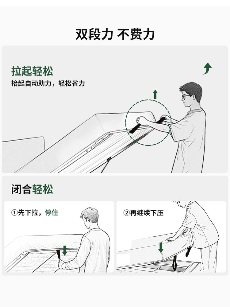实木床意式轻奢悬浮床卧室黑胡桃木箱体床多功能储物床