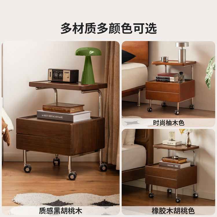 实木床头柜现代简约边几卧室樱桃木置物柜移动储物柜