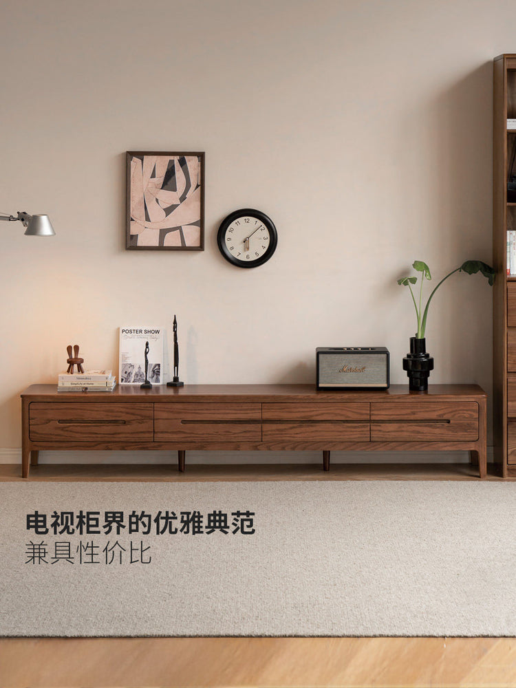 实木电视柜茶几组合北欧简约现代小户型客厅橡木储物地柜