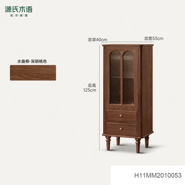 实木边柜电视柜组合美式复古展示柜客厅靠墙收纳立柜