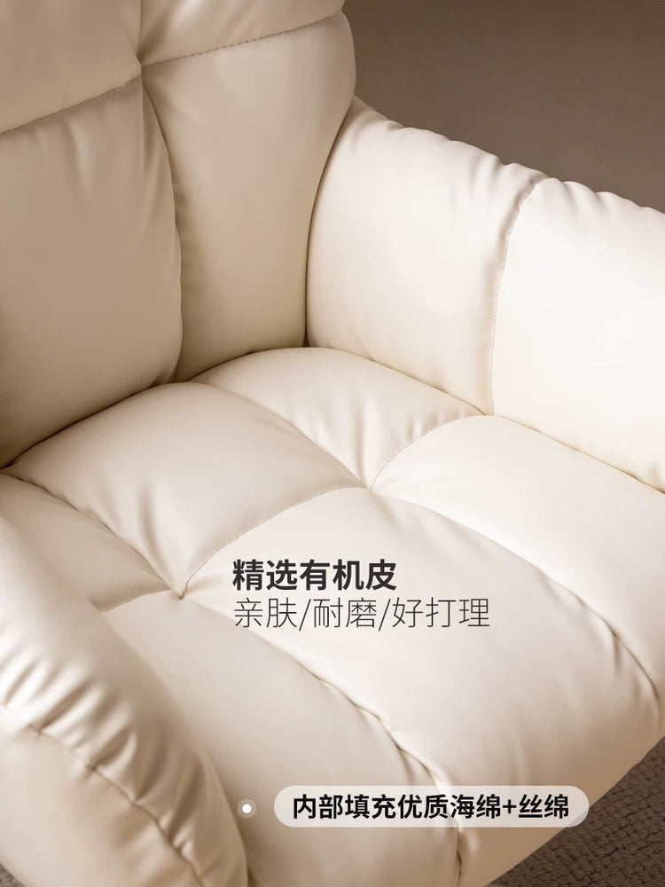 梳妆凳靠背椅子奶油风凳子女生卧室白色可移动化妆椅
