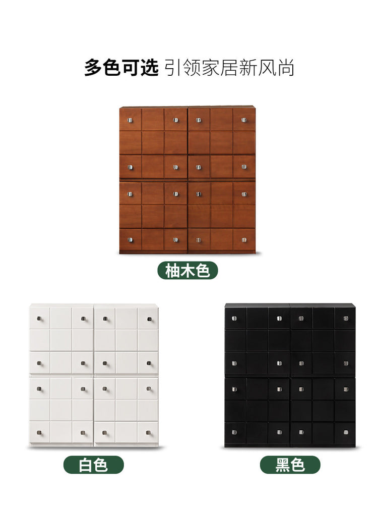 实木斗柜卧室黑色储物柜现代简约收纳柜模块化抽屉柜