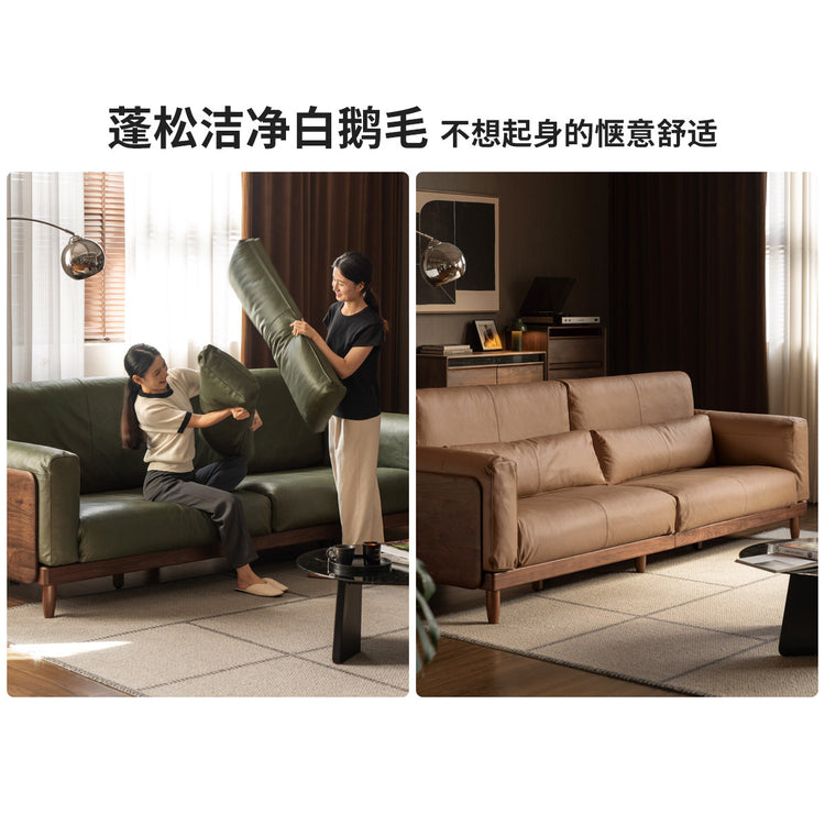 实木沙发客厅意式轻奢黑胡桃真皮沙发黑森林布艺沙发