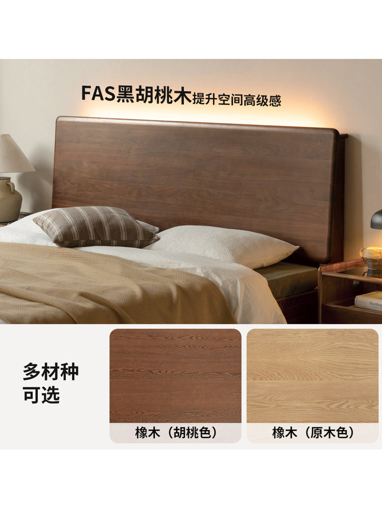 实木床卧室轻奢储物床黑胡桃木多功能双人床收纳床箱体床