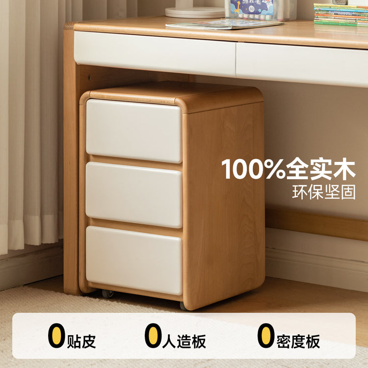 实木儿童斗柜现代简约带轮书柜卧室床头柜储物收纳柜
